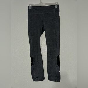 lululemon pace rival high rise‎ crop 22” size 4 Heathered Black loungewear